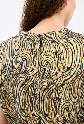 PAISLEY WAVES Top, Greengold from ODEEH 