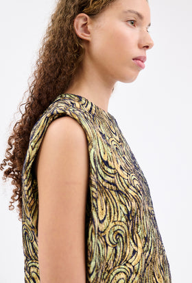 PAISLEY WAVES Top, Greengold from ODEEH 