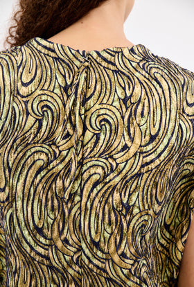 PAISLEY WAVES Top, Greengold from ODEEH 