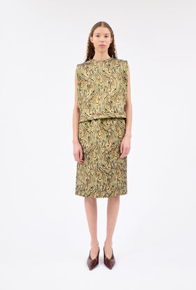PAISLEY WAVES Top, Greengold from ODEEH 