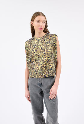 PAISLEY WAVES Top, Greengold from ODEEH 