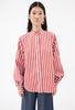 Italian Cotton Popeline Lido Stripe Bluse, True red from ODEEH 
