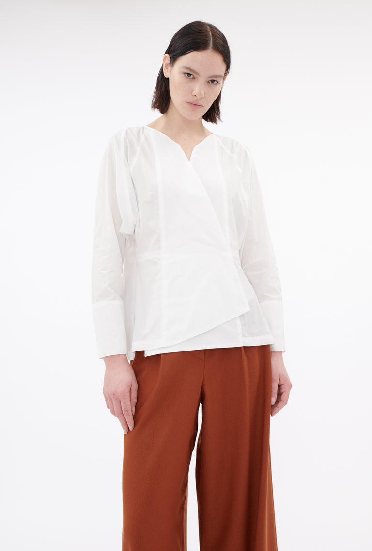 Odeeh Ultra Light Taffeta Bluse, White