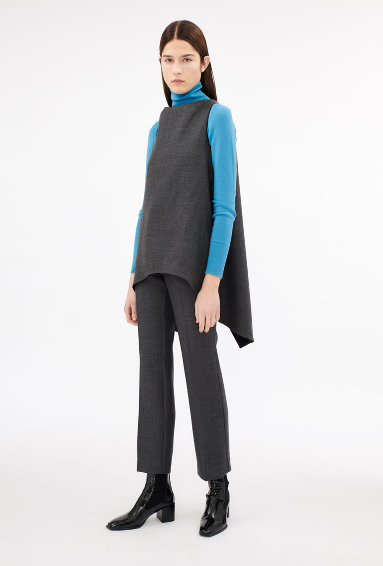 Odeeh Savile Row Wool Pique Top, Charcoal