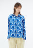 Graphic Tulips Bluse, Sapphire from ODEEH 