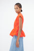 Cotton Popeline Bluse, Glowing Orange from ODEEH 