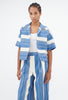 Double Face Stripe Bluse, Atlantic from ODEEH 