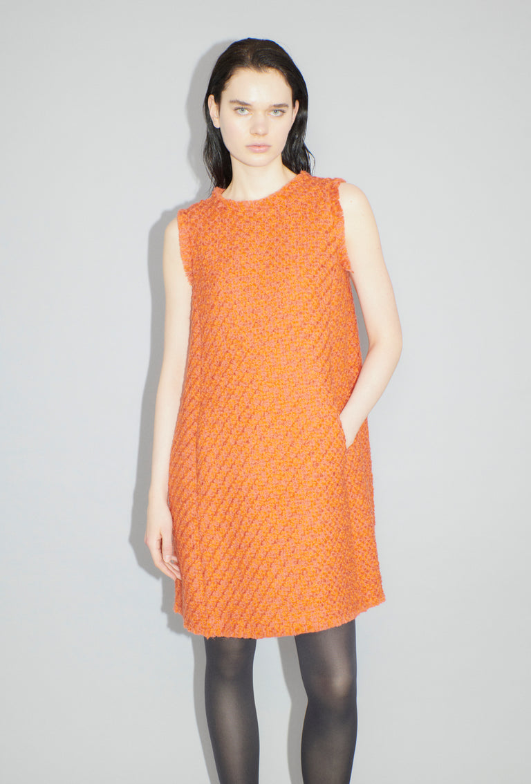 Odeeh Bouclé Tweed Kleid, Mandarin