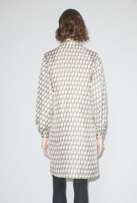 Abstract Penguins Dress, Brown Olive from ODEEH 