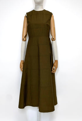 Shiny Oxford Kleid, Brown Olive from ODEEH 