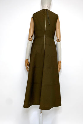 Shiny Oxford Kleid, Brown Olive from ODEEH 