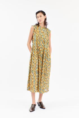 Vertikal Brushstrokes Kleid, Emerald from ODEEH 