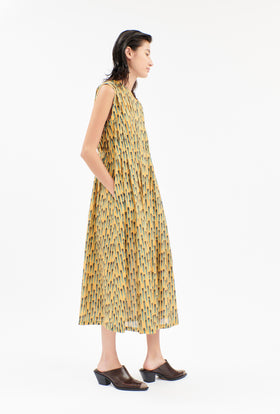 Vertikal Brushstrokes Kleid, Emerald from ODEEH 