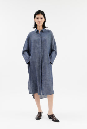 Soft Linen Kleid, Indigo from ODEEH 