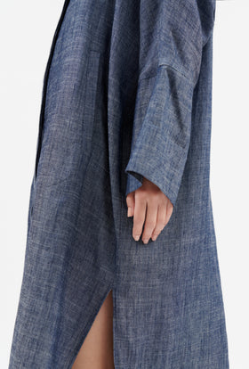 Soft Linen Kleid, Indigo from ODEEH 