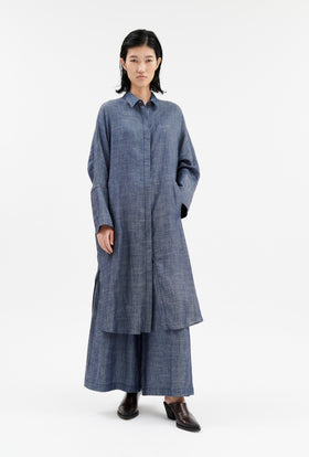 Soft Linen Kleid, Indigo from ODEEH 