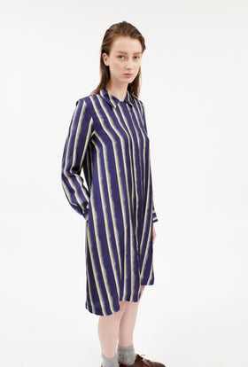 PAINTED STRIPES / TWILL Kleid, Ink from ODEEH 