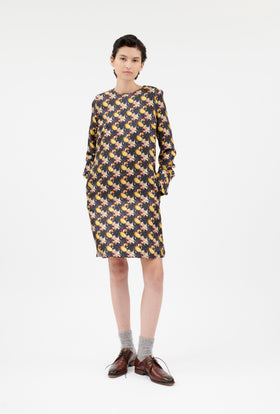 Magnolias & Buds Twill Kleid, Deep Purple from ODEEH 
