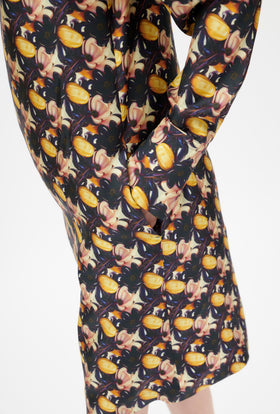 Magnolias & Buds Twill Kleid, Deep Purple from ODEEH 