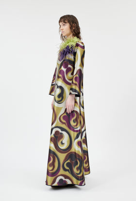 Shiny Serge Blurred Paisley Kleid, Merlot from ODEEH 