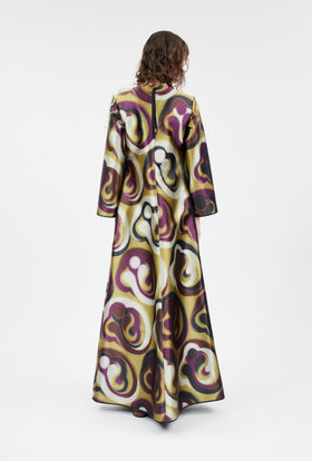Shiny Serge Blurred Paisley Kleid, Merlot from ODEEH 