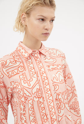 Double Face Coat, Marble Red from ODEEH 