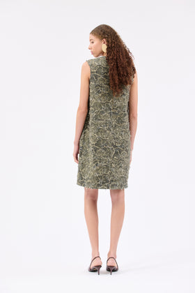 Destructured Jacquard Kleid, Dark Khaki from ODEEH 