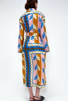 Palm Fans Dress, Caribbean Blue ODEEH Palm Fans Dress, Caribbean Blue ODEEH