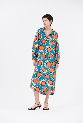 Pop Flowers Kleid, Ocean from ODEEH 