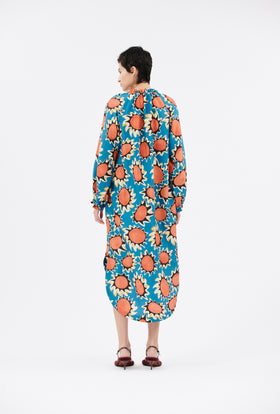 Pop Flowers Kleid, Ocean from ODEEH 