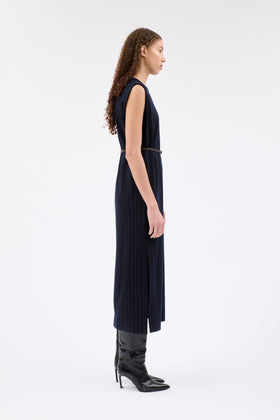FLANNEL PIN STRIPE Kleid, Navy from ODEEH 