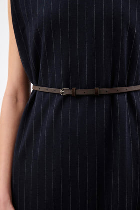 FLANNEL PIN STRIPE Kleid, Navy from ODEEH 