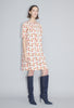 Field Flowers Italian Cotton Popeline Kleid, Glowing Orange from ODEEH 