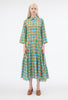 Geometric Check Kleid, Turquoise Blue from ODEEH 