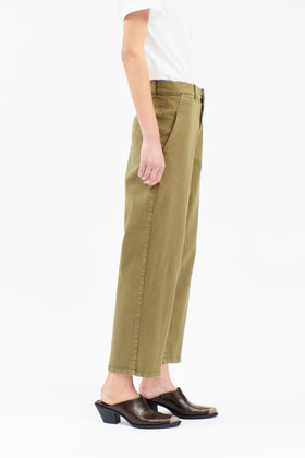 Garment Washed Gab Hose, Olive from ODEEH 