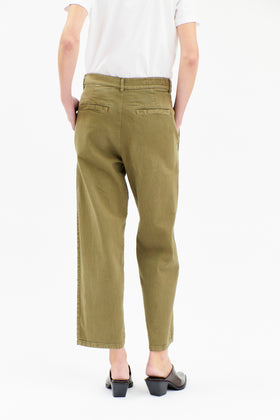 Garment Washed Gab Hose, Olive from ODEEH 