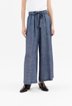 Soft Linen Hose, Indigo from ODEEH 