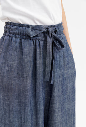 Soft Linen Hose, Indigo from ODEEH 