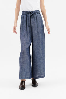 Soft Linen Hose, Indigo from ODEEH 