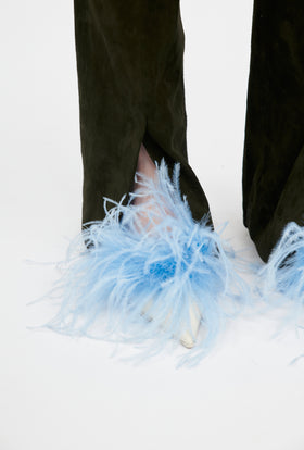 Lamb Stretch Suede Hose, Dark Olve from ODEEH 