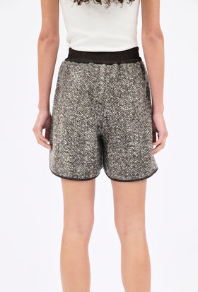 HERINGBONE BOUCLÈ Short, Dusty Bown from ODEEH 