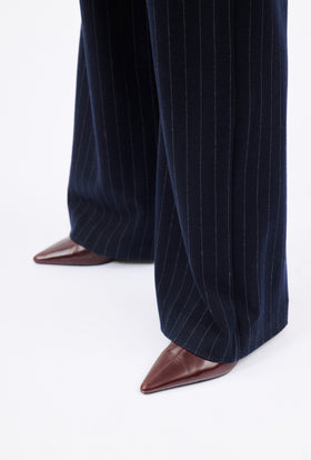 FLANNEL PIN STRIPE Hose, Navy from ODEEH 