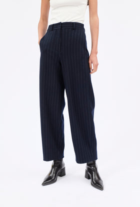 FLANNEL PIN STRIPE Hose, Navy from ODEEH 