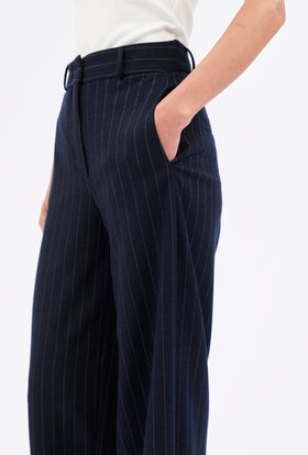 FLANNEL PIN STRIPE Hose, Navy from ODEEH 