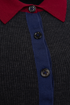 Stretch Merino Cardigan, Charcoal from ODEEH 