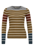 Placed Stripe Pullover, Greengold from ODEEH 