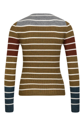 Placed Stripe Pullover, Greengold from ODEEH 