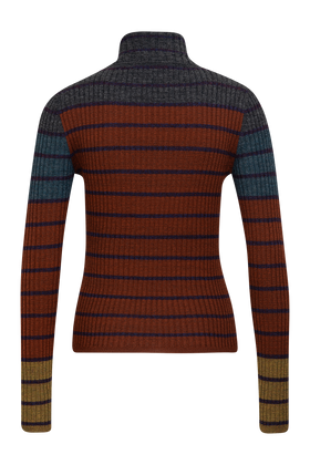 Placed Stripe Sweater, Dark Copper from ODEEH 