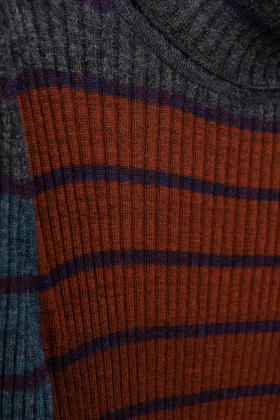 Placed Stripe Sweater, Dark Copper from ODEEH 