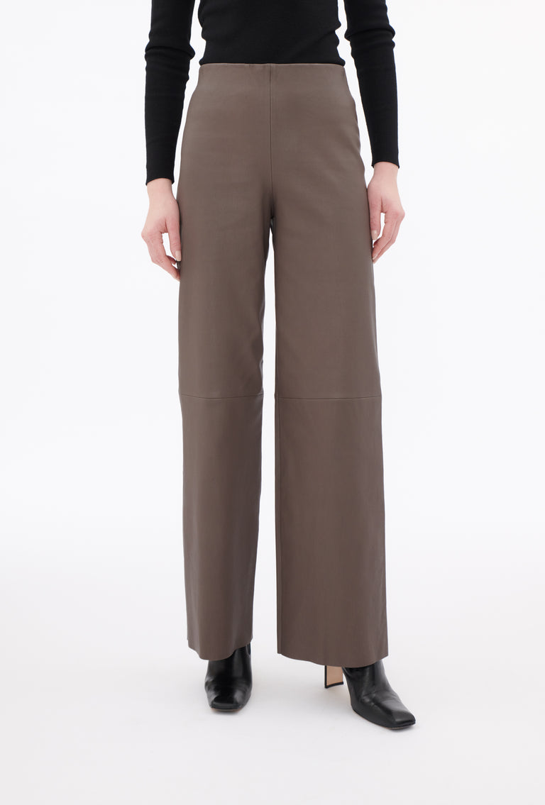 Odeeh Nappa Stretch Lederhose, Olive-brown